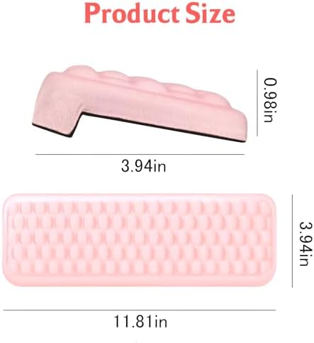 Arm Rest for Desk, L-Shaped Memory Foam Elbow Pads with Non-Slip Base, 2-Piece Ergonomic Desk Edge Cushion & Wrist Rest for Mouse & Keyboard, Desk Arm Support for Office, Gaming & Home (Pink)