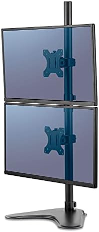 Fellowes 8044001 Professional Series Free-Standing Stacked Monitor Mount, Adjustable Computer Monitor Stand for 2 Monitors with Dual Monitor Arms, 32 Inch Monitor Capacity