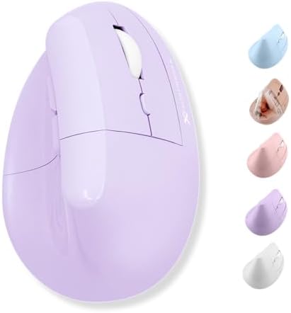 X9 Performance Wireless Vertical Ergonomic Mouse - (BT + 2.4Ghz) - Click in Comfort - Up to 4000 DPI, 6 Button, Rechargeable - Bluetooth Ergonomic Vertical Mouse Wireless - for Mac and PC - Purple