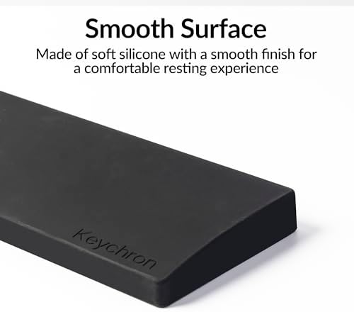 Ergonomic Silicone Wrist Rest for Keychron K12 / Q4 / Q60 / Q60 Max / Q4 Pro / Q4 HE / V4 / V4 Max, 12.04" Honeycomb Non-Slip Palm Rest, 60% Compact Mechanical Keyboard Support with Typing Pain Relief