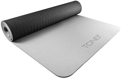 TONE Fitness 1/4" Yoga Mat, Non-Slip Exercise & Pilates Mat with Strap