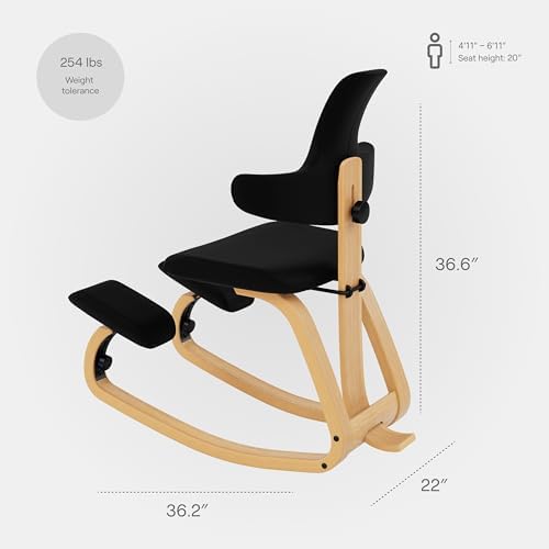 Varier Thatsit Adjustable Ergonomic Kneeling Chair with Back & Arm Support
