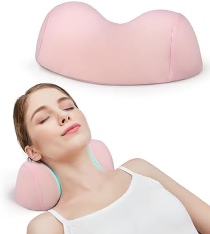 ComfortLife Small Neck Stretcher Pillow for Pain Relief, Medium Soft Cervical Traction Device Neck Mild Support Pillow Foam Cervical Neck Pillow for Tension Muscle Relax Relief (Pink)