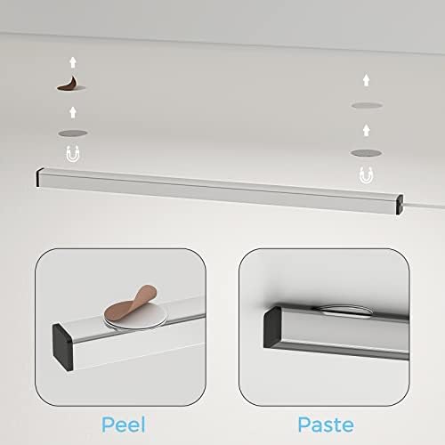 ASOKO LED Under Cabinet Lighting USB Plug-in, Dimmable, 3 Color Temperature, 14.5 in, Under Counter Lights for Kitchen,Shelf,Cupboard, Under Desk Monitor Light Bar (Sliver, 14.5 inch-2 Pack)