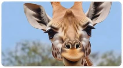 Animal Giraffe Stretching Head Long Neck Closeup Cute Large Mouse Pad Gaming Mousepad Desk Pad for Keyboard and Mouse Mat Non-Slip Base 40X75cm, Style