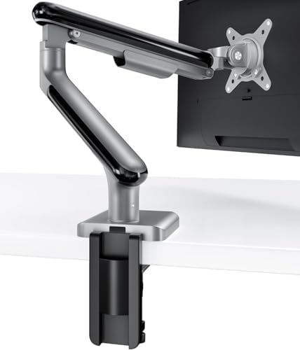 Desktronic Single Monitor Mount, Up to 34" & 8kg, 360° Rotation, Height Adjustable, Sturdy, Easy Install, for Large Screens, Ergonomic Design, Fits All VESA 75/100 Standards