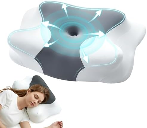 Cervical Neck Pillow for Pain Relief Memory Foam Pillow with Cooling Removable Cover Side/Back/Stomach Sleeper Pillow for Adults Ergonomic Contour Design Support Neck & Shoulder 24.8in*15.7*3.9/4.7in