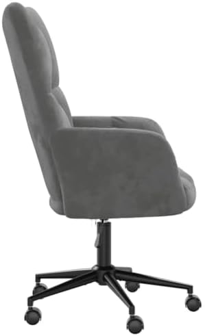 Dark Gray Velvet Relaxing Chair with Adjustable Height and Swivel