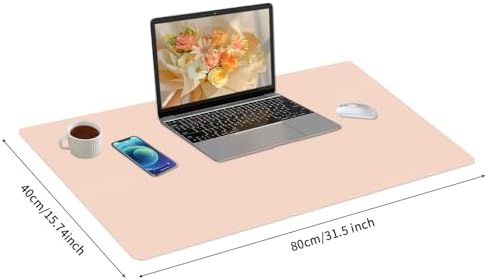 Bloss Pink Desk Mat, Leather Desk Pad, Desk Matt for Desktop, Waterproof Desk Pad Mat, Computer Mat for Office Work/Home/Decor/Desk Protector/Cover(31.5 x 15.7 Inches)