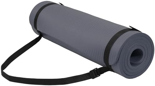 Fitvids 1/2-inch Thick High Density Exercise Yoga Mat with Carrying Strap