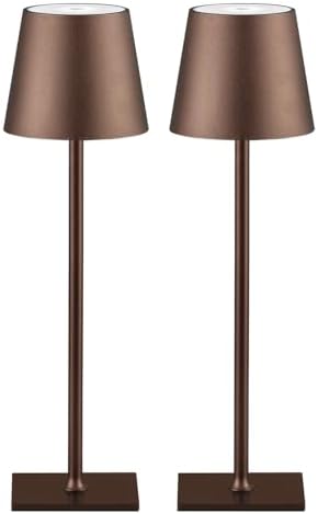 CHLORANTHUS 2 Pack Cordless Table Lamps, 3 Colors Stepless Dimming, 5000mAh Rechargeable Battery LED Desk Lamp for Bedroom/Couple Dinner/Desk/Cafe/Dining Room/Terrace