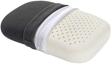 Multi-Applications Latex Sleep Pillow Office Desk Nap Pillow Breathable Head Support Bed Pillow Cushion for Home, Office, Trip (Dark Grey)