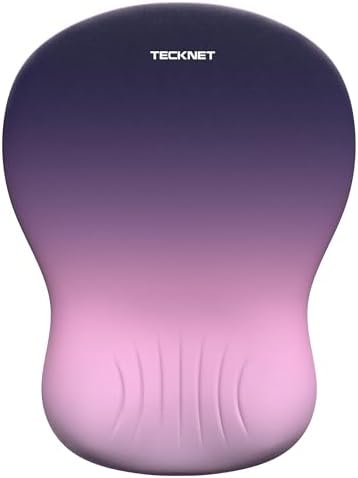 TECKNET Ergonomic Mouse Pad with Wrist Rest, Smooth Surface & Non-Slip Base