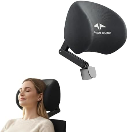 1 Pack Headrest Pillow, Office Chair Headrest Attachment, Neck Support for Office Chair, Back Cushion for Desk Chair for Ergonomic Comfort (Black)