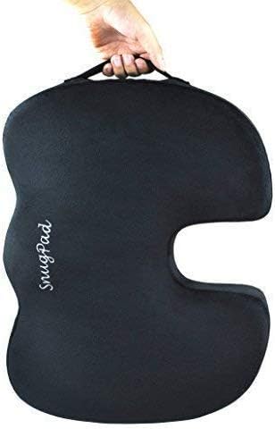 Black Memory Foam Seat Cushion - Sciatica, Back, Hip, and Tailbone Pain Relief, Firm Version, Support for Office Chair, Wheelchair, Car. Non-Slip Orthopedic Coccyx Memory Foam (2 Pack)