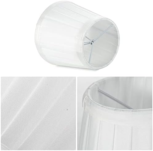 Fuloon Clip on Chandelier Lamp Shades, 3.3x4.3x4.7 in, Small Sconce Shades for Candelabra Bulbs, European/French Country/Modern Style(6 Pack, White Pleats)