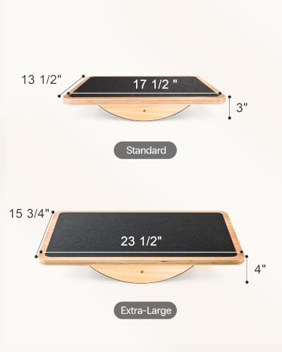 StrongTek Wooden Balance Board, Basic Rocker or Advanced 360° Wobble