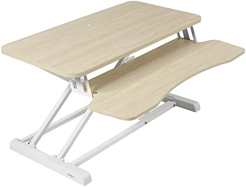 VIVO Light Wood 32 inch Standing Desk Converter, DESK-V000KF