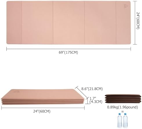 IwIeIaIrI Foldable POE Non Slip Yoga Pilates Mat– 1/4" (6mm) Thick