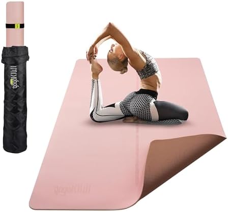 Gogokiwi Large Yoga Mat (6'x4') – 1/4" & 1/2" Thick Exercise Mats for Home Workout, Extra Wide Workout Mats for Home Gym, Yoga, Pilates, Stretching, Floor & More
