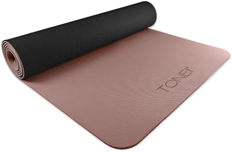 TONE Fitness 1/4" Yoga Mat, Non-Slip Exercise & Pilates Mat with Strap