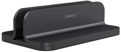 JOKItech Aluminum Laptop Vertical Stand Organizer, Sturdy Laptop Computer Holder Desktop Stand Compatible with new Retina Apple MacBook Pro/Air/Neo, Mac mini & iPad Pro - Black