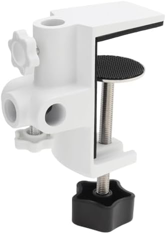 RTNLIT Desk Lamp Clamp, 1/2 inches 4 Hole Metal Table Mounting Clamp, White