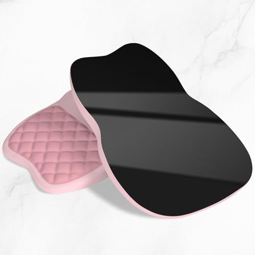 ITNRSIIET Ergonomic Mouse Pad Wrist Support with Memory Foam Massage Bulge & Non-Slip PU Base, Carpal Tunnel Pain Relief, Prevent Wrist Sweating, 12 x 8 x 1.2 inch, Pink Accent
