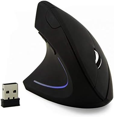Wireless Mouse Ergonomic Vertical Left-Handed Mouse Ergo LED Light High Precision Optical Cordless Lightweight Left Hand Mice Women Men Gift for PC Computer Laptop Mac Office,1600 DPI,Side Buttons