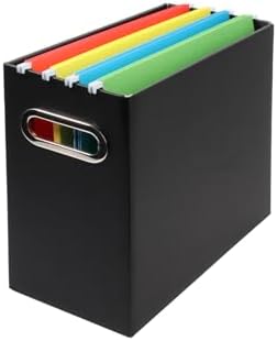 Collapsible File Organizer Box with Handle,12.20x5.11x9.84Inches, Filing Organizer for Home or Office, Small Portable File Box(1 Pack, Black)