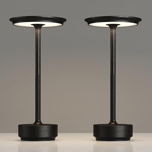 TBBGA 2 Pack Rechargeable Table Lamps Cordless, 5000mAh Outdoor Table Light