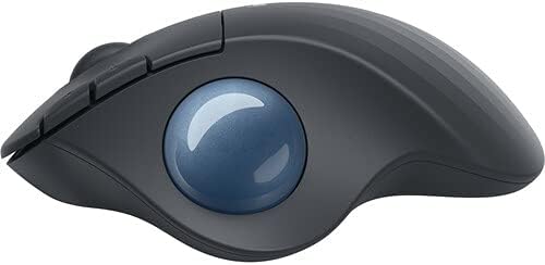 Logitech Ergo M575 New Version Wireless Trackball Mouse, Easy Thumb Control, Precision and Smooth Tracking, Ergonomic Comfort Design, Windows/Mac, Bluetooth, USB - Graphite Extra Battery Bundle