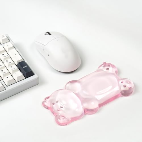 Ergonomic Gel Mouse Wrist Rest –Pink Clear Cute Bear Mouse Wrist Rest