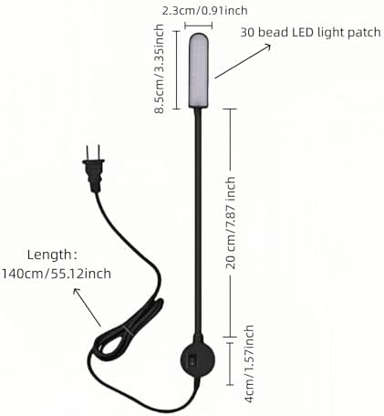 30 LED Sewing Machine Light with Super Strong Magnetic Base -Fully Flexible Silicone Neck Task Lamp for Craft Tables,Drill Press,Desk,Workbench,Lathe & Music Stand - Eye Caring,No Flicker,Durable