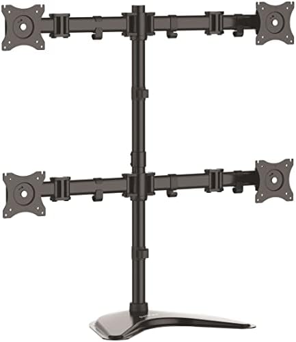 StarTech Quad Monitor Stand 13in to 27in, Articulating, Black (ARMBARQUAD)