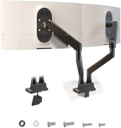 Dual Monitor Arm fits 17-35 inch Heavy Duty Flat/Curved Monitors