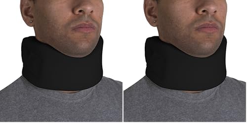 OTC Cervical Collar, Soft Contour Foam, Neck Support Brace, Black Average 3" Depth, Small (Pack of 2)