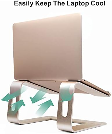 Laptop Stand, Ergonomic Aluminum Laptop Mount Computer Stand, Detachable Laptop Riser，Notebook Holder Stand All 10-17.3" Laptops（Gold）