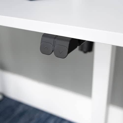 Stand Up Desk Store Electric Compact Standing Desk (White Frame/Matte White Top, 48” Wide)