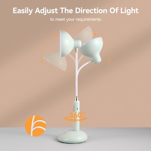VAVOFO Wireless Touch Control Desk Lamp 6781-2700-7000K Color Temperature, 700LM, Eye-Caring LED Desk Light with USB-C Charging, Adjustable Brightness, 360° Gooseneck, 2.5hrs Wireless Use (Green)