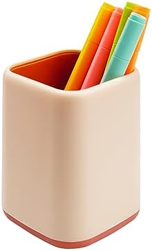 ZUFECY Pencil Holder, Makeup Brush Holder Desktop Organizer Storage Case Scandinavian Design for School Home Office Supplies (Pink)