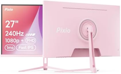 Pixio PX279 Wave Pink 27 inch 240Hz Refresh Rate FHD 1080p Resolution Fast IPS Panel 1ms GTG Response Time Gaming Monitor with Adaptive Sync