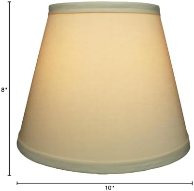 FenchelShades.com Lampshade 6" Top x 10" Bottom x 8" Slant Height With Spider Attachment 0.4 Inch Diameter for Lamps With a Harp (Linen Champagne)