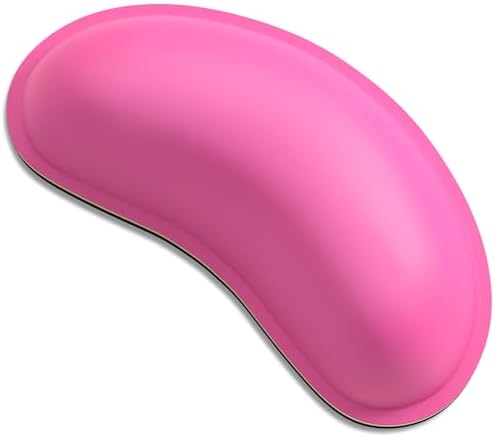 Dapesuom Mouse Wrist Rest, Ergonomic Memory Foam Mouse Wrist for Computer Desk Mats Support, PU Leather Hand Rest Pad Cushion for Gaming, Laptop, Men, Women, Pain Relief & Easy Typing, Hot Pink