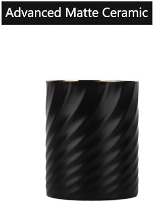 Modern Art Pen Holder, Black Porcelain Pencil Organizer Cup for Countertop Desk Accessory Storage