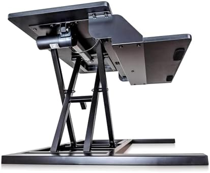 Stand Up Desk Store Power Pro Electric Adjustable Height Two Tier Standing Desk Converter (Black, 36" Wide)