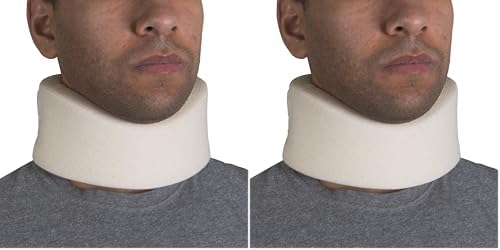 OTC Cervical Collar, Soft Contour Foam, Neck Support Brace, White Narrow 2.5" Depth, Small (Pack of 2)