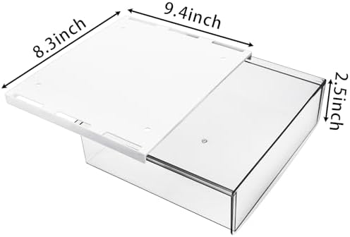 SOUJOY 2 Pack Self-adhesive Under Desk Drawer, Hidden Slide Out Organizer Tray, Plastic Under Table Attachable Hidden Storage Organizer for Office Home School Kitchen Sewing Table
