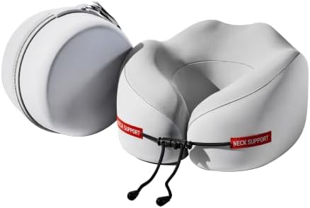 SheRest Cooling Travel Neck Pillow for Airplane, Memory Foam Neck Support