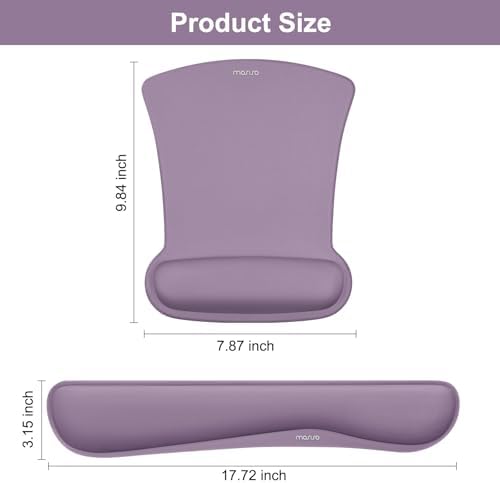 MOSISO Wrist Rest Support for Mouse Pad & Keyboard Set, Ultra Violet